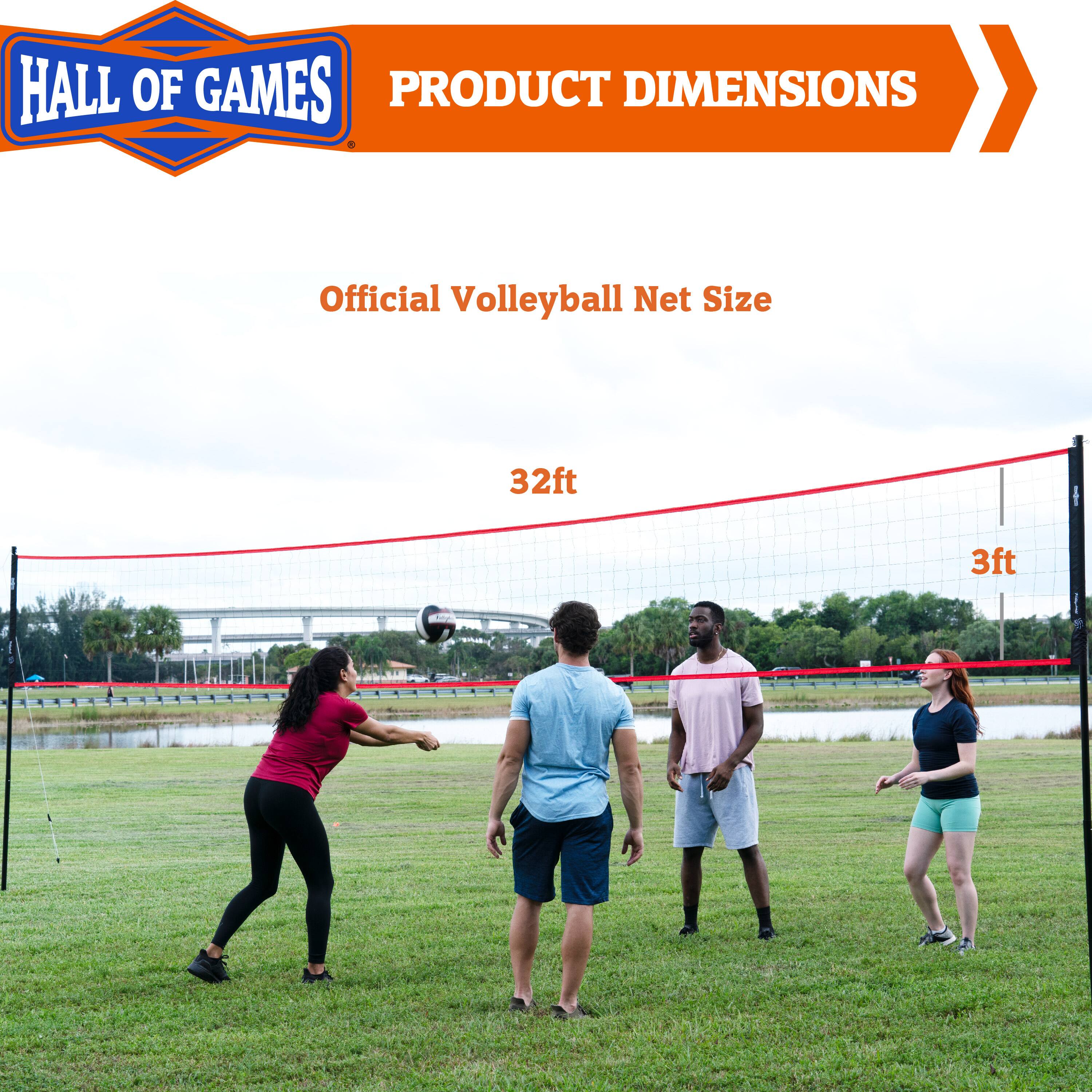 Hall of Games 32ft Outdoor Volleyball Net and Carrying Bag Set with