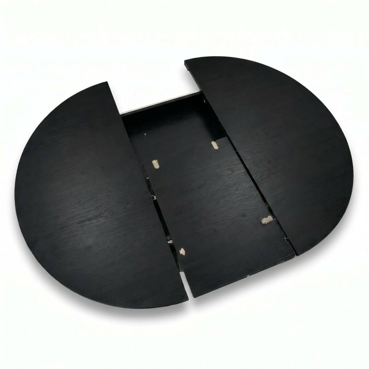 Alt View 6. Loheer - Loheer Extendable Round Dining Table, Black Particle Board, Round to Oval Table for Four to Six - Black.