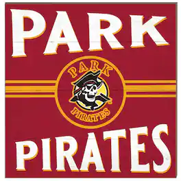 Jardine - Park Pirates 10'' x 10'' Retro Team Sign - Red