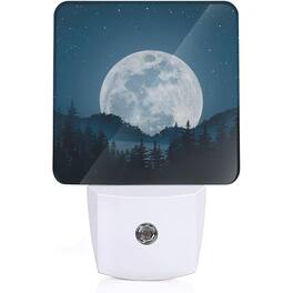 MOSZAR LLC - Full Moon Misty Forest Night Light, LED, Dusk to Dawn Sensor, Plug-in