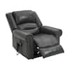 Front. Boyel Living - Power Lift Recliner Chair with Heat, Massage, Dual Motor, Infinite Positions, Faux Leather, USB, 350 LBS Capacity - Grey.