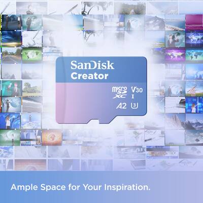 SANDISK 256GB Creator microSD UHS 1 Memory Card with Adapter, Read SANDISK 256GB Creator microSD UHS 1 Memory Card with Adapter, Read