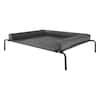Front. VEVOR - Elevated Dog Bed for Large Dogs, Portable Raised Dog Cot with Washable Pillow - Grey.