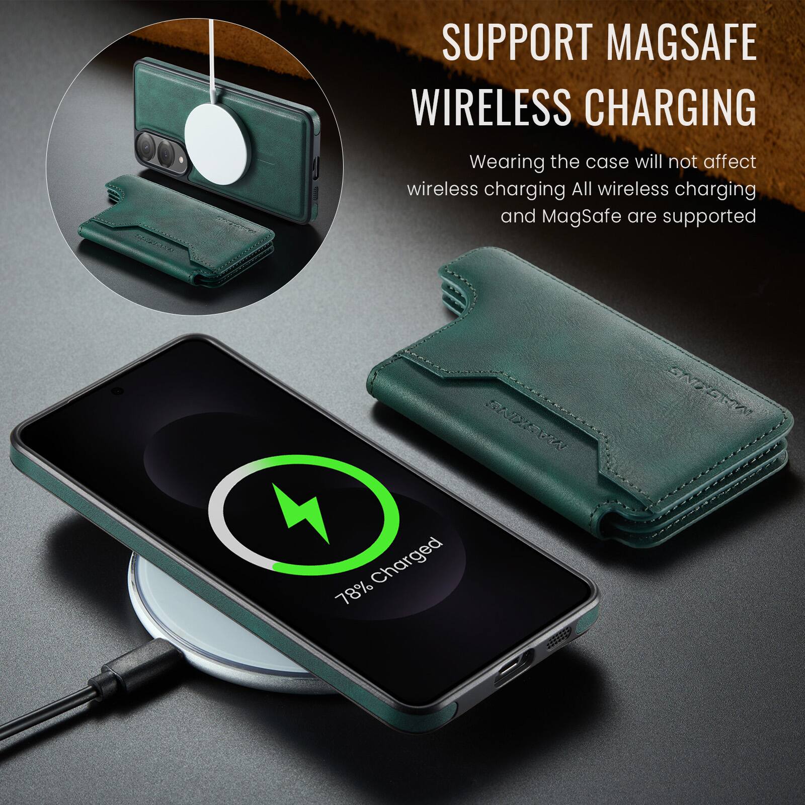 SUPPORT MAGSAFE WIRELESS CHARGING  
Wearing the case will not affect wireless charging. All wireless charging and MagSafe are supported.  
78% Charged