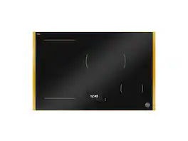 30" Bertazzoni 4-Element Built-In Electric Induction Cooktop - Black with Gold Metal Frame - Black Glass/Gold