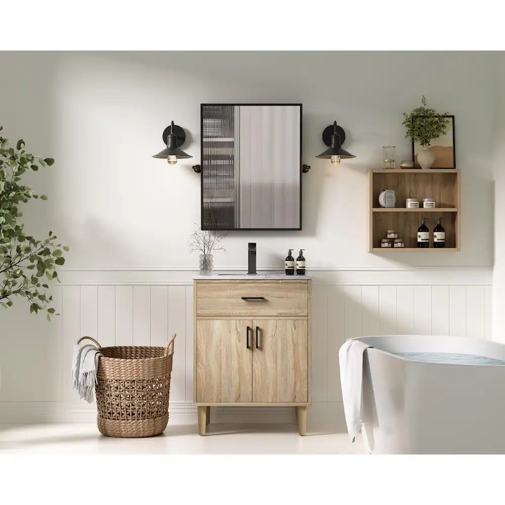 Alt View 7. Elegant Kitchen and Bath - Chandler 24 Inch Single Bathroom Vanity In Mango Wood - Mango Wood.