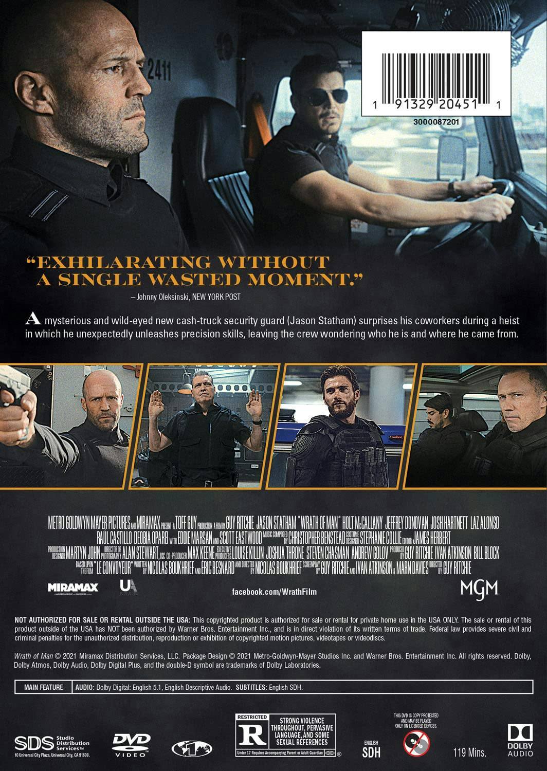 Back. Wrath of Man [DVD].