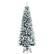 Front. Costway - 6.5ft Snow-Flocked Hinged Artificial Christmas Pencil Tree w/ 829 Mixed Tips - Green/White.