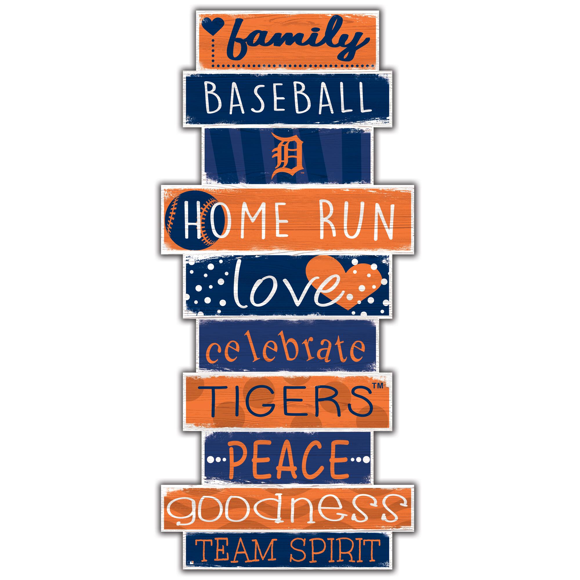 Detroit Tigers 5'' x 24'' Celebrations Stack Sign