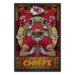Sporticulture - Kansas City Chiefs Framed Stained Glass Art Print - Red