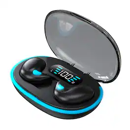 YONWAY - Bone Conduction Sleep Bluetooth Headset, Mini in-Ear Noise Cancelling Earphones with LED Power Display for Sport