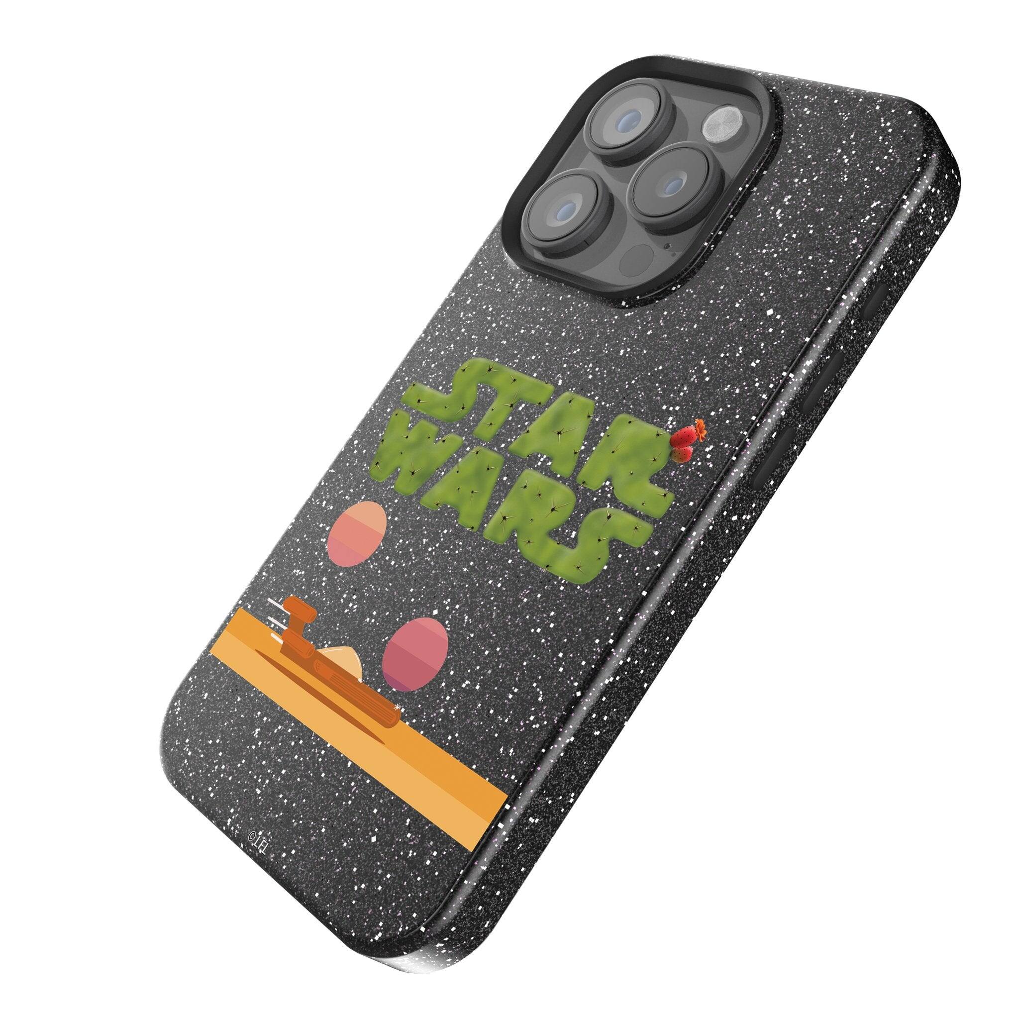 Angle. Keyscaper - Star Wars: A New Hope Locality Fade Black Bling Phone Case - Apple iPhone 16 - Tatooine.