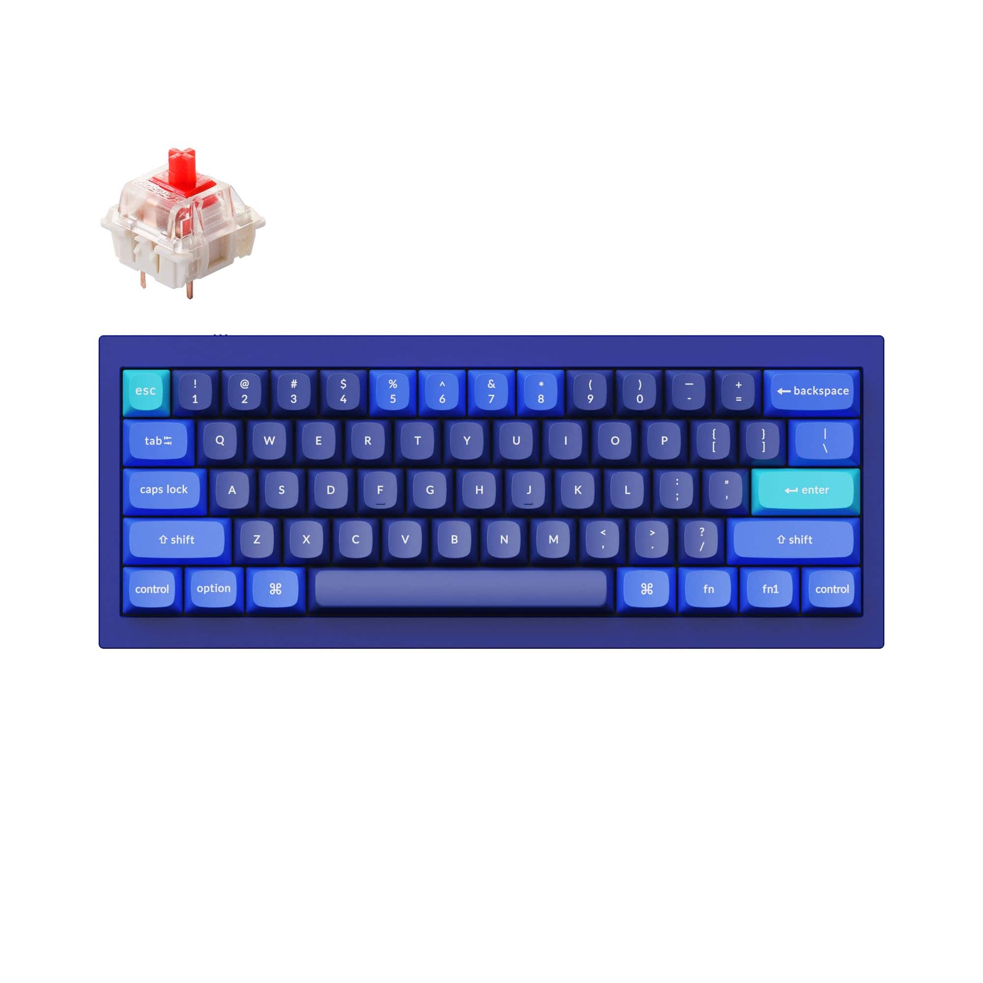 Empire DigiLabs - Q4 Wired Qmk via Macro Full Aluminum Hot swappable Gateron G Pro Layout Compatible With And Windows - Blue (Gateron G Pro Red Switch)