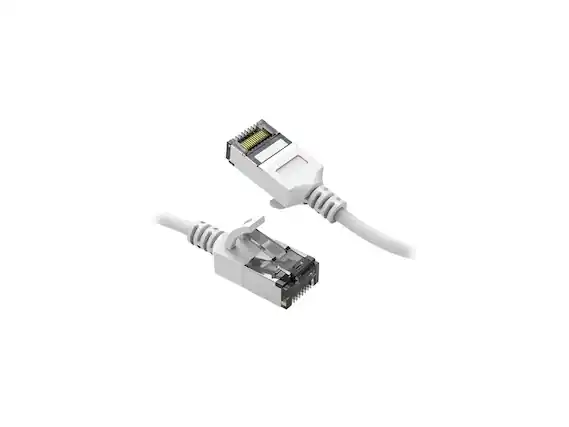 Front. Nippon Labs - Nippon Labs 60CAT8-0.5-30WT 0.5ft Cat8 White U/FTP 30AWG 40Gbps RJ45 Patch Cord.