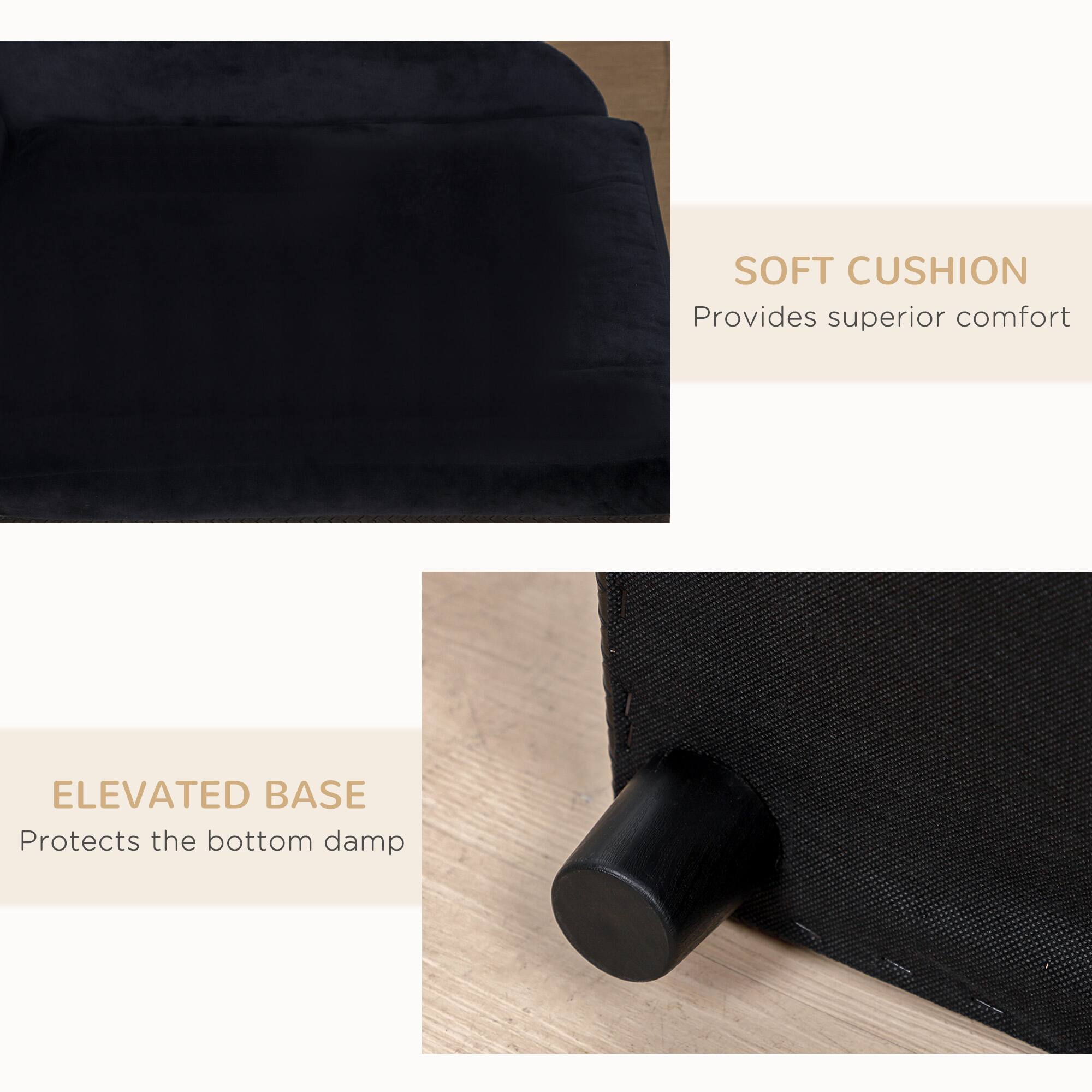 SOFT CUSHION  
Provides superior comfort  

ELEVATED BASE  
Protects the bottom damp
