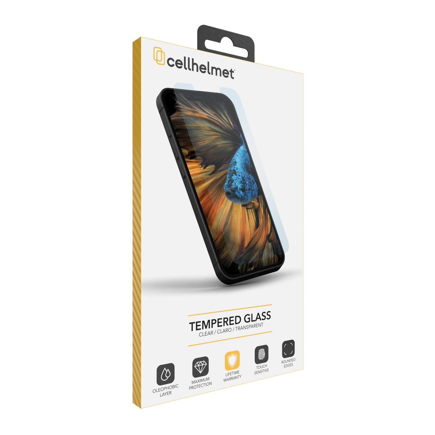 cellhelmet  
TEMPERED GLASS  
CLEAR / CLARO / TRANSPARENT  

- OLEOPHOBIC LAYER  
- MAXIMUM PROTECTION  
- LIFETIME WARRANTY  
- TOUCH SENSITIVE  
- ROUNDED EDGES