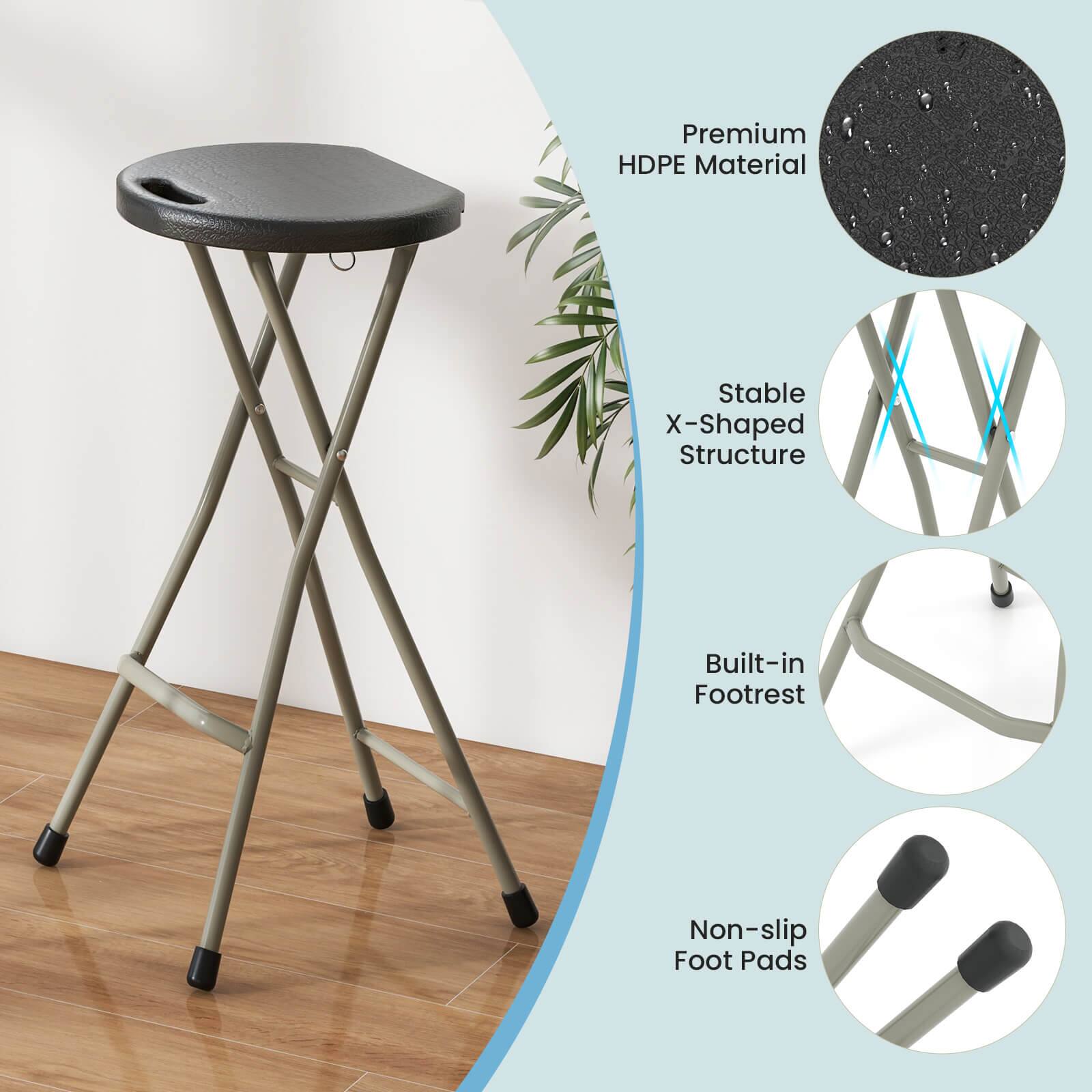 - Premium HDPE Material
- Stable X-Shaped Structure
- Built-in Footrest
- Non-slip Foot Pads