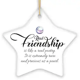 OrnamentallyYou - Real Friendship is as Precious as a Pearl Ornament Christmas Gift for Best Friends - Multi-colored