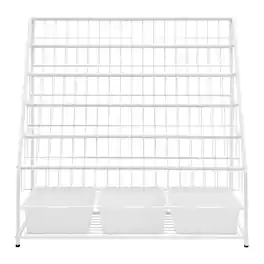 Home Collection - 5-Tier Iron Bookcase – Bookshelf Storage & Display Rack - White