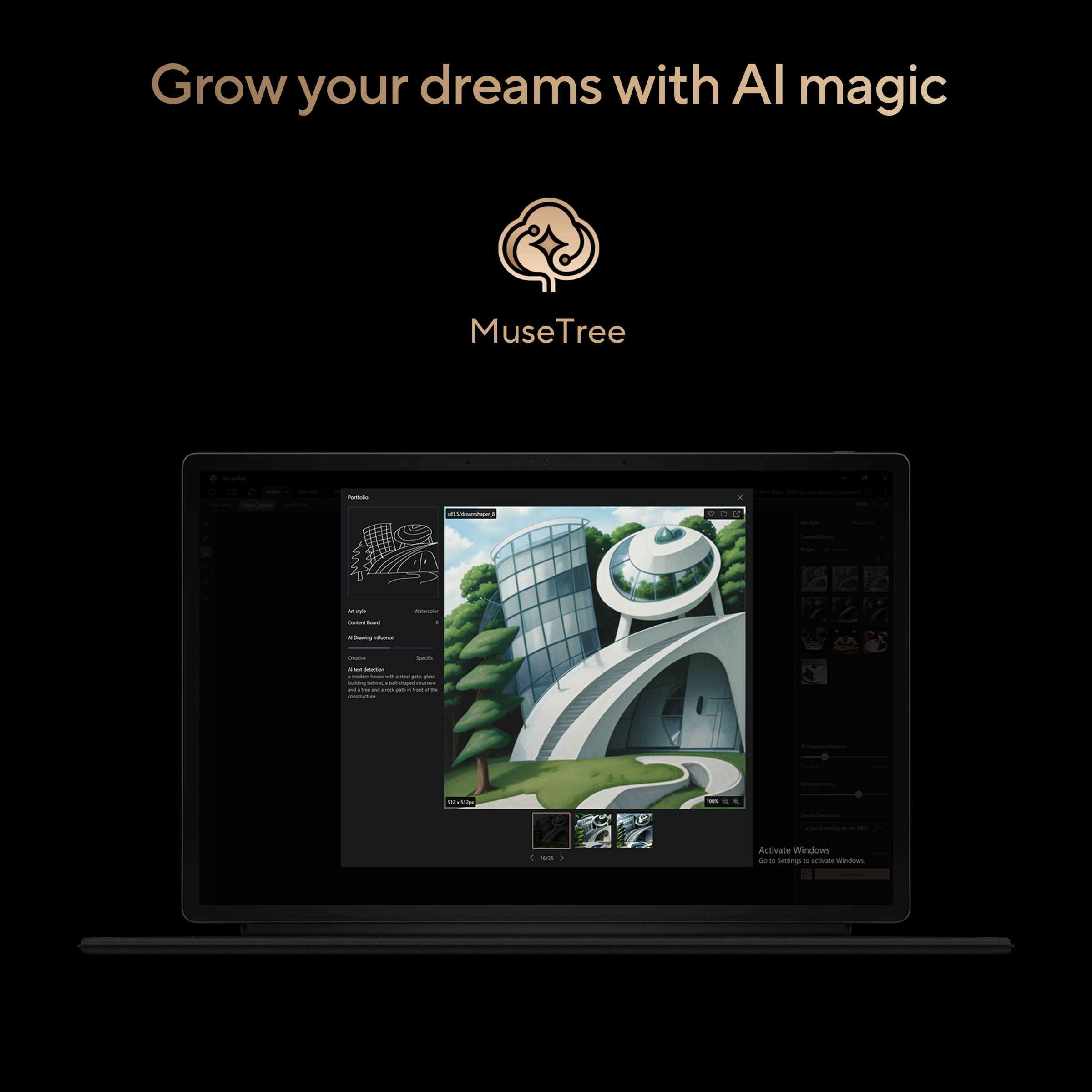 Grow your dreams with AI magic  
MuseTree