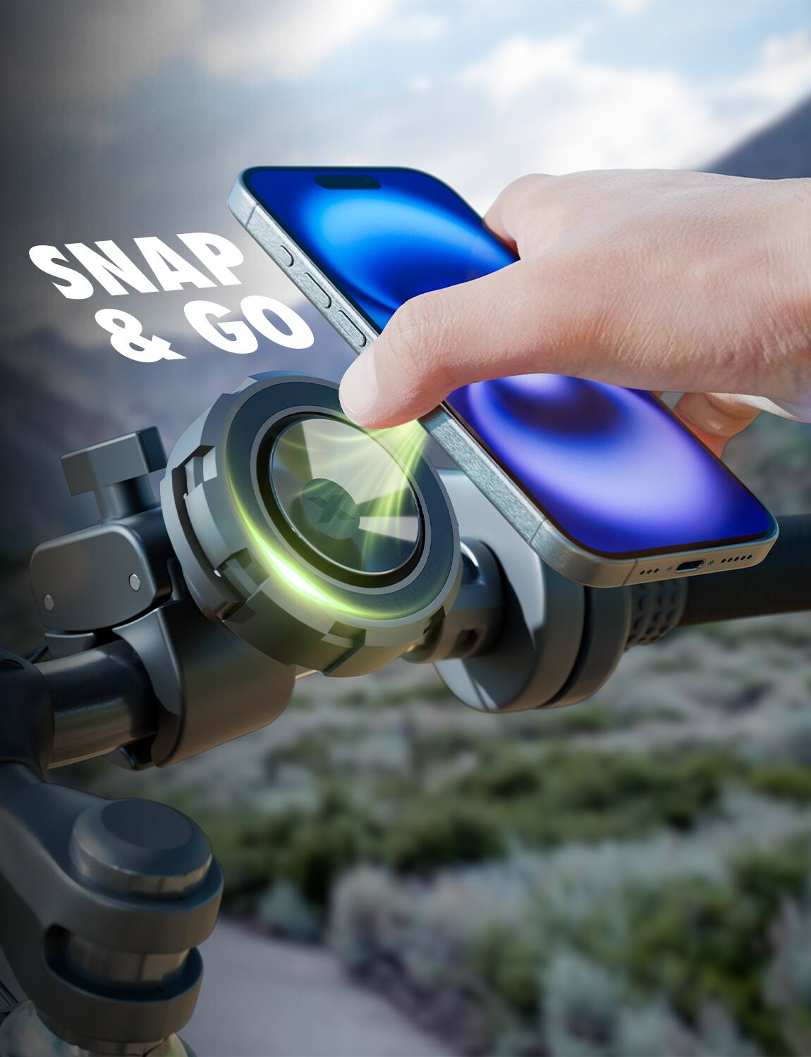 Alt View 2. Bracketron - Bracketron MagAlign MAX Bike Phone Mount | Universal Magnetic Handlebar Clamp Holder with 360° Rotation - Black.