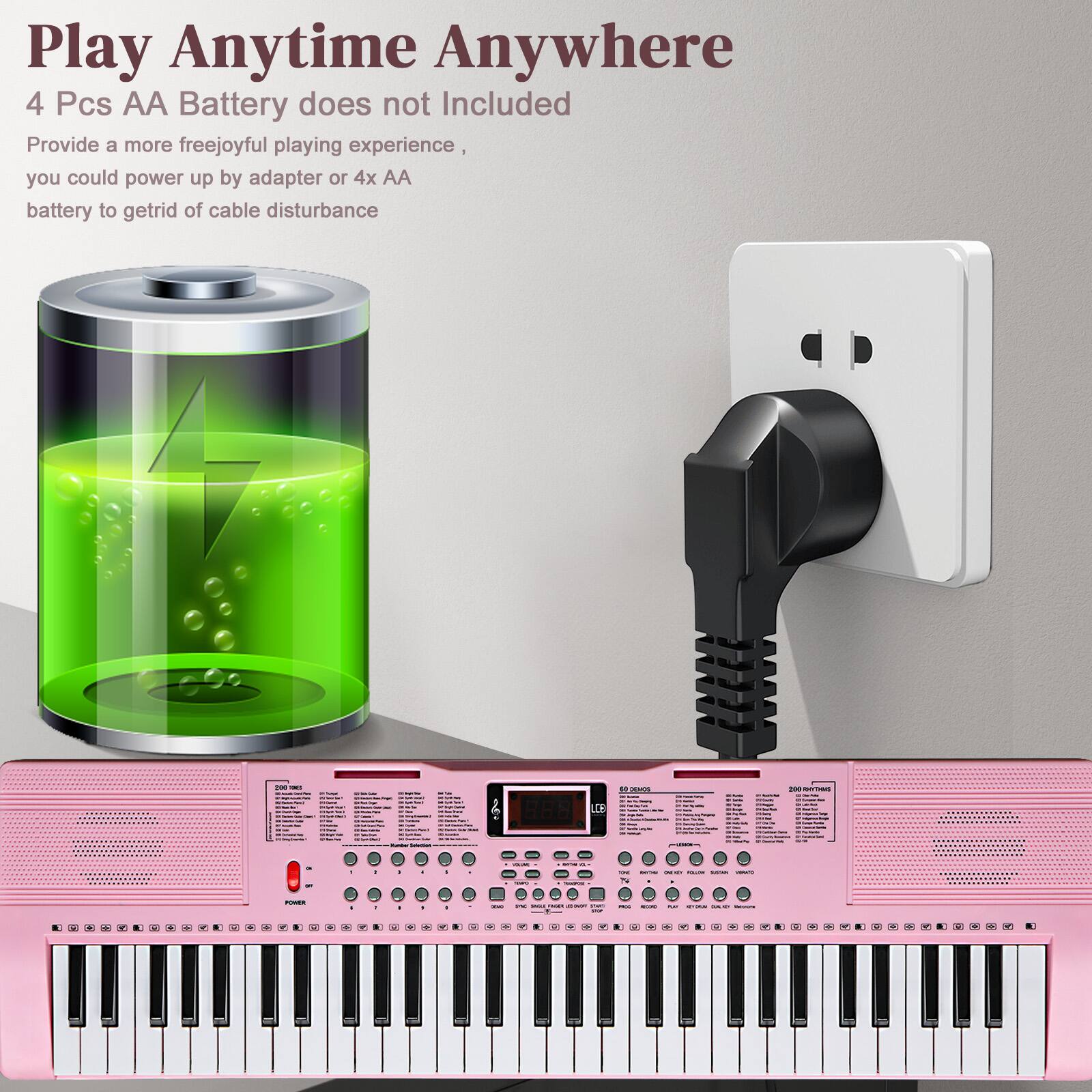 Play Anytime Anywhere

4 Pcs AA Battery does not Included

Provide a more freejoyful playing experience, you could power up by adapter or 4x AA battery to get rid of cable disturbance