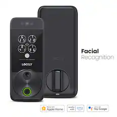 0 1 2 3 4 5 6 7 8 9 & Powered by PIN GENIE LOCKLY LOCKLY Facial Recognition Works with Apple Home works with Alexa works with Hey Google