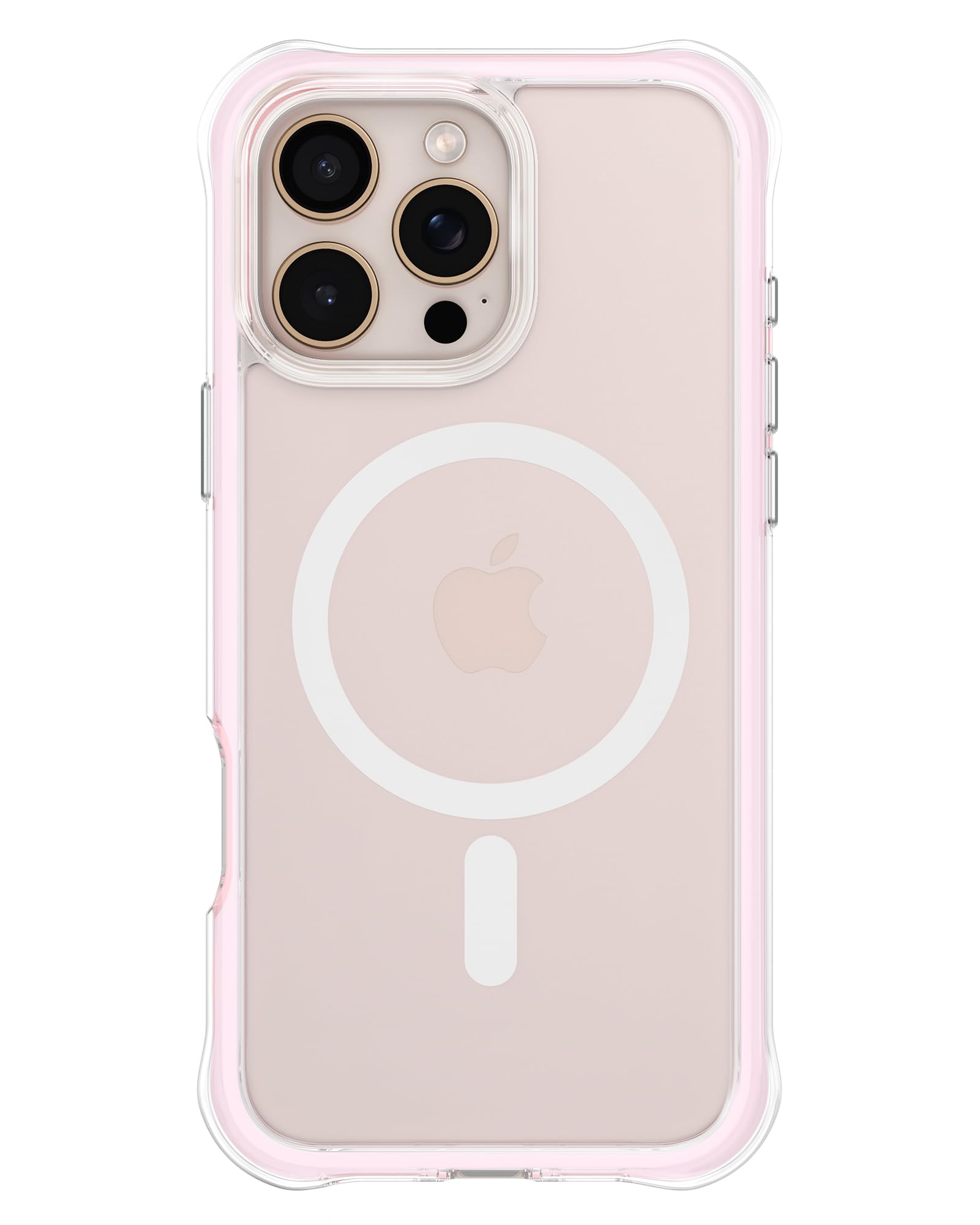 Ornarto - Air Case for iPhone 16 Pro Max Clear,Compatible with MagSafe,Military-Grade Drop Protection Case - Pink