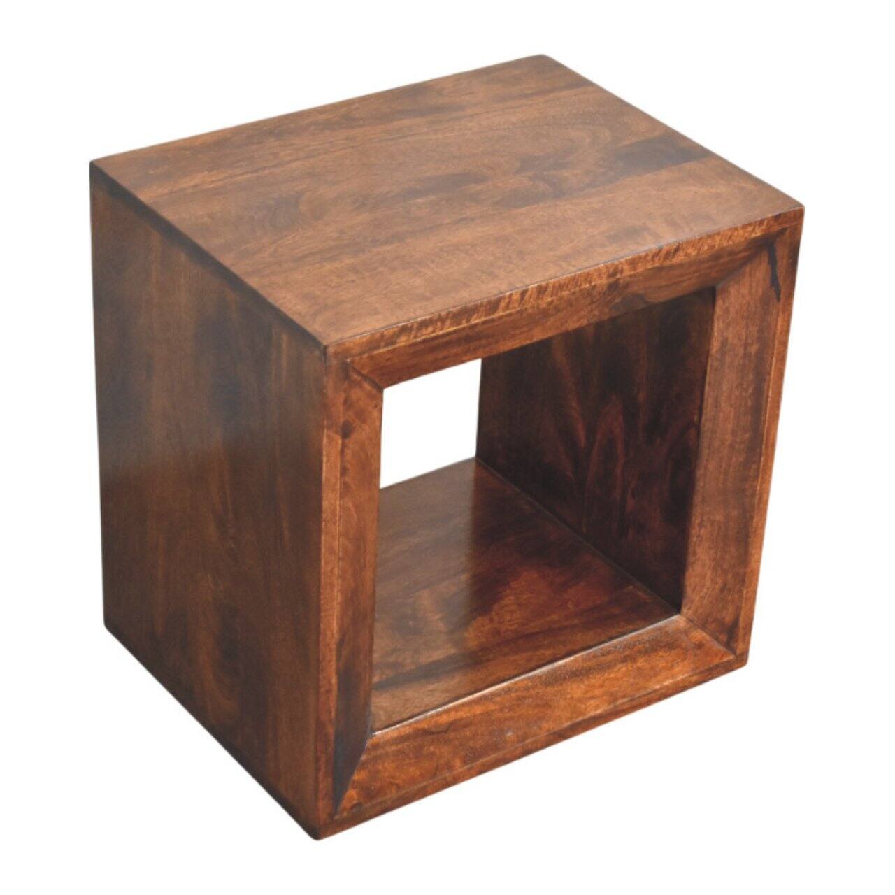 Alt View 1. Artisan Furniture - Solis Open California Walnut Side Table - dark brown.