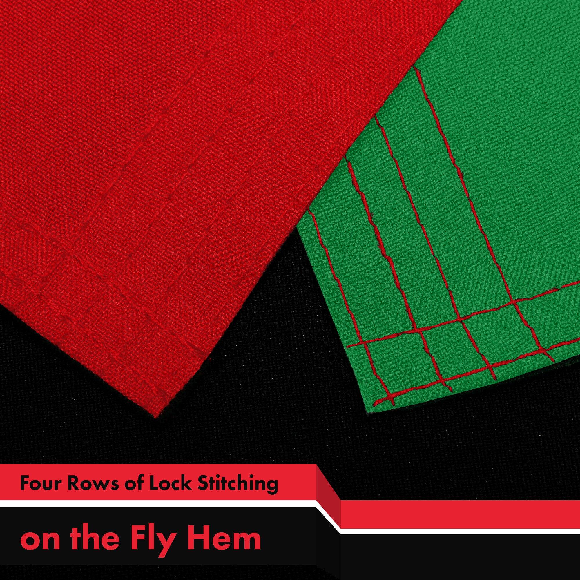 Four Rows of Lock Stitching on the Fly Hem