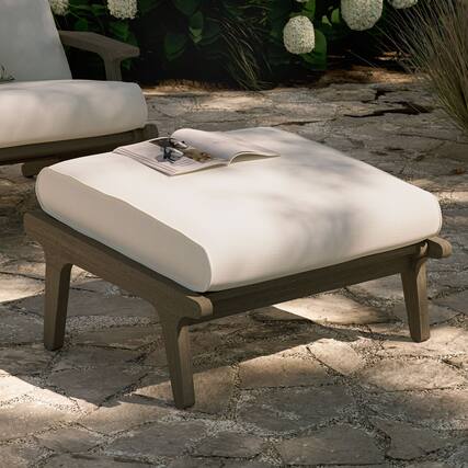 Front. Modway - Saratoga Outdoor Patio Teak Ottoman by Modway - Weathered Gray.