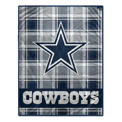 Front. Pegasus - Dallas Cowboys 66" x 95" Oversized Plaid FAN-mily Ultra Cozy Blanket - Multicolor.
