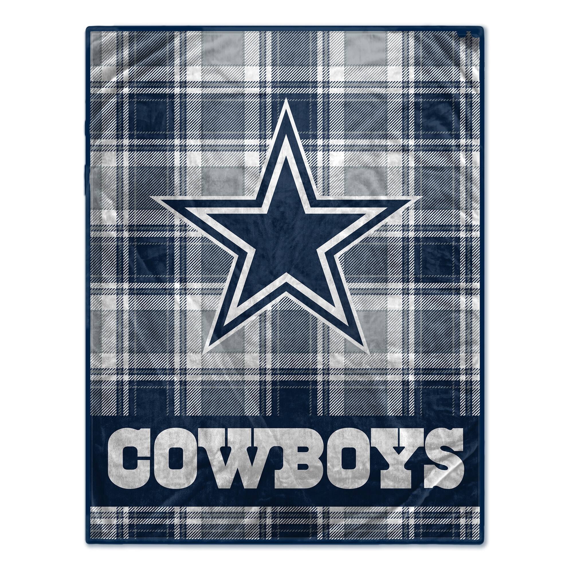 Front. Pegasus - Dallas Cowboys 66" x 95" Oversized Plaid FAN-mily Ultra Cozy Blanket - Multicolor.