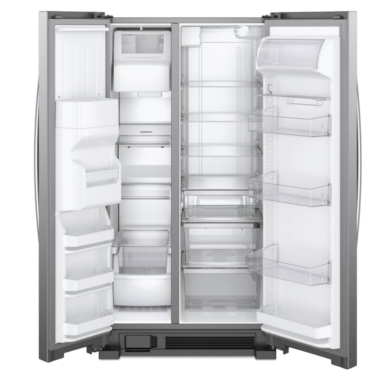 Angle. Whirlpool - 36 in. Wide 25 cu. ft. Side-by-Side Refrigerator - Fingerprint-Resistant Stainless Finish.