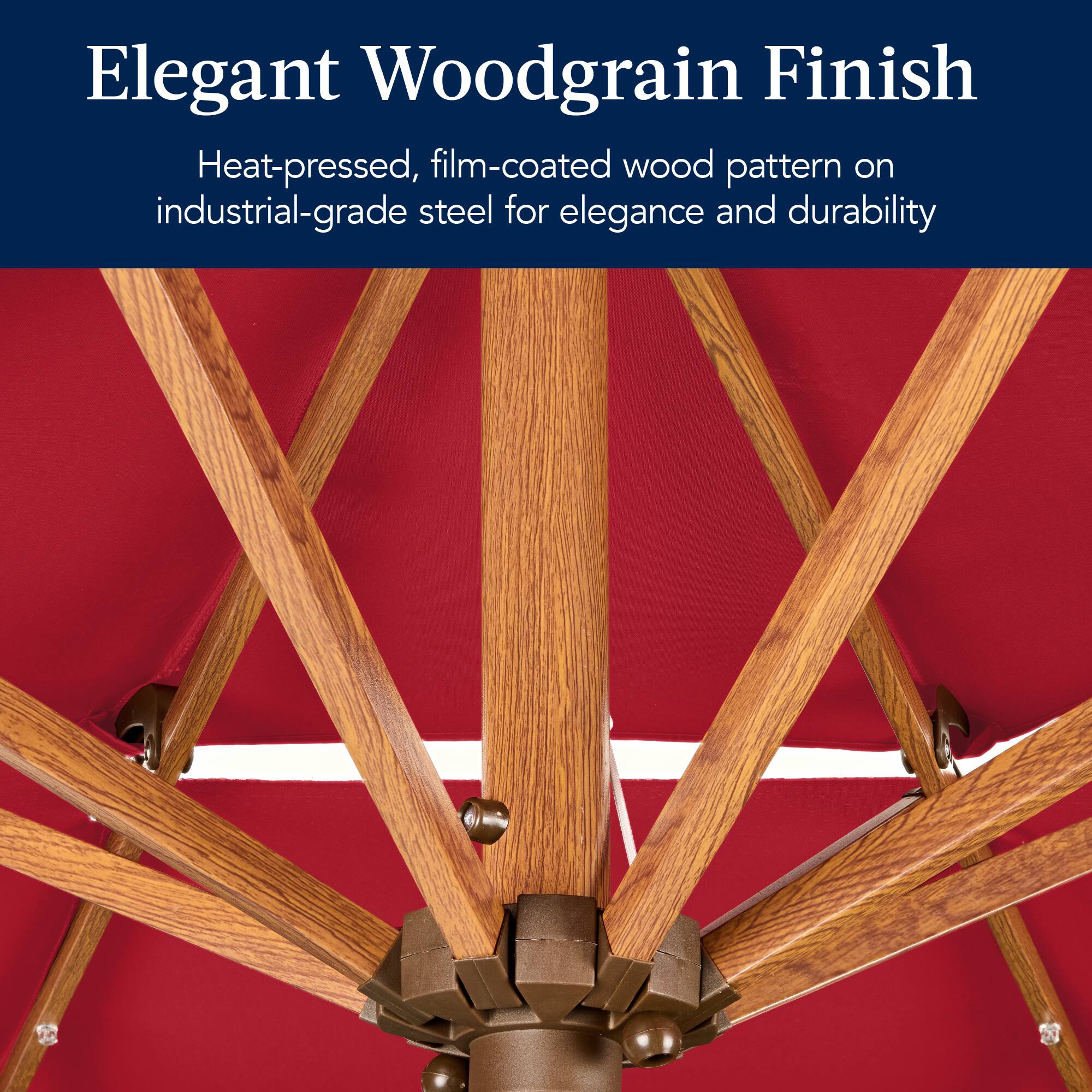 Elegant Woodgrain Finish

Heat-pressed, film-coated wood pattern on industrial-grade steel for elegance and durability.