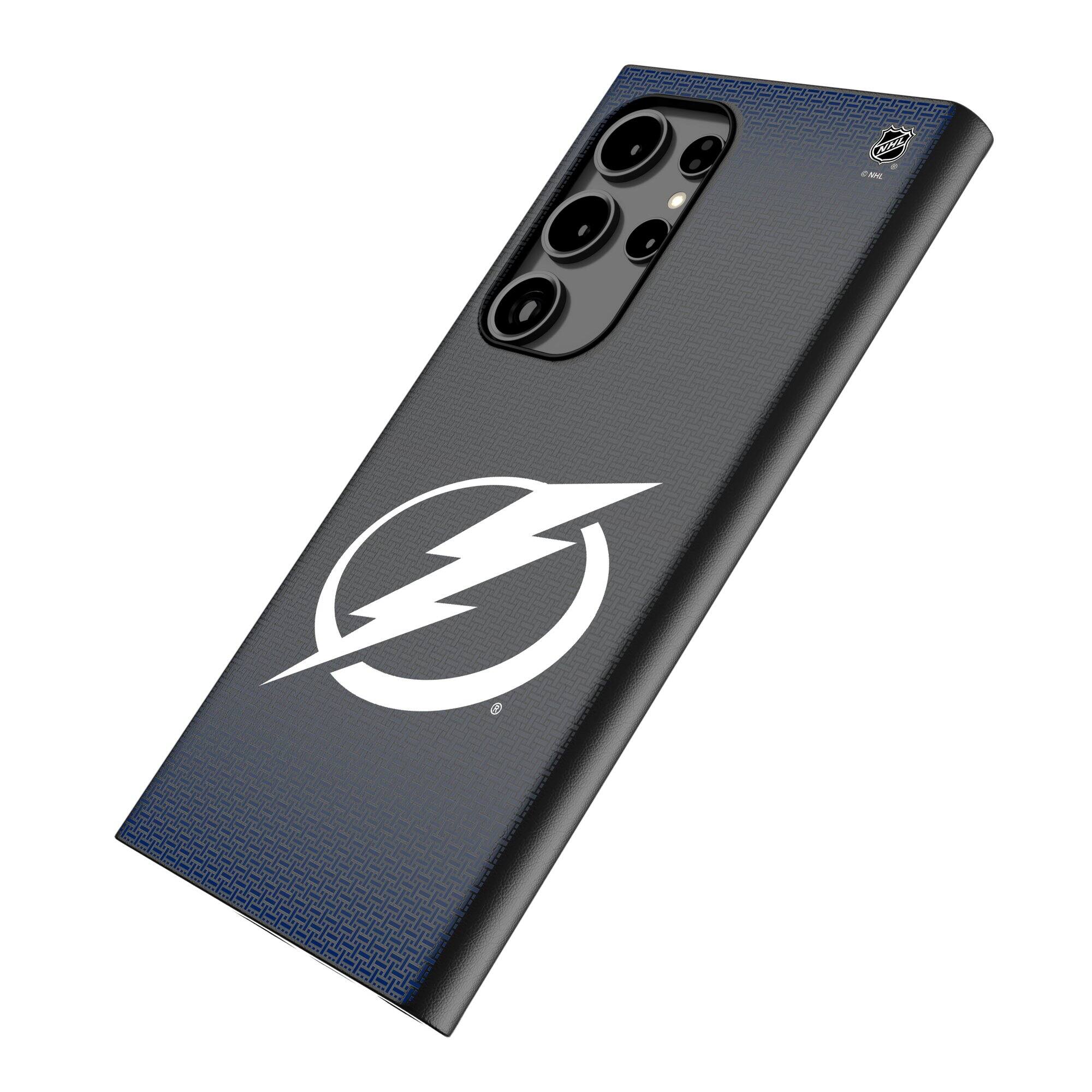 Alt View 1. Keyscaper - Tampa Bay Lightning Linen Galaxy Magnetic Bump Case - S25 Ultra - Black.