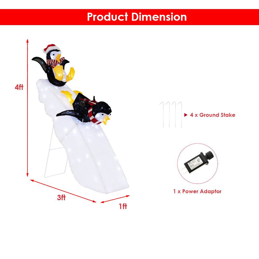 Product Dimension

- 4ft (Height)
- 3ft (Width)
- 1ft (Depth)

4 x Ground Stake

1 x Power Adaptor