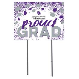 Jardine - Wisconsin-Whitewater Warhawks 18'' x 24'' Grad Yard Sign - White