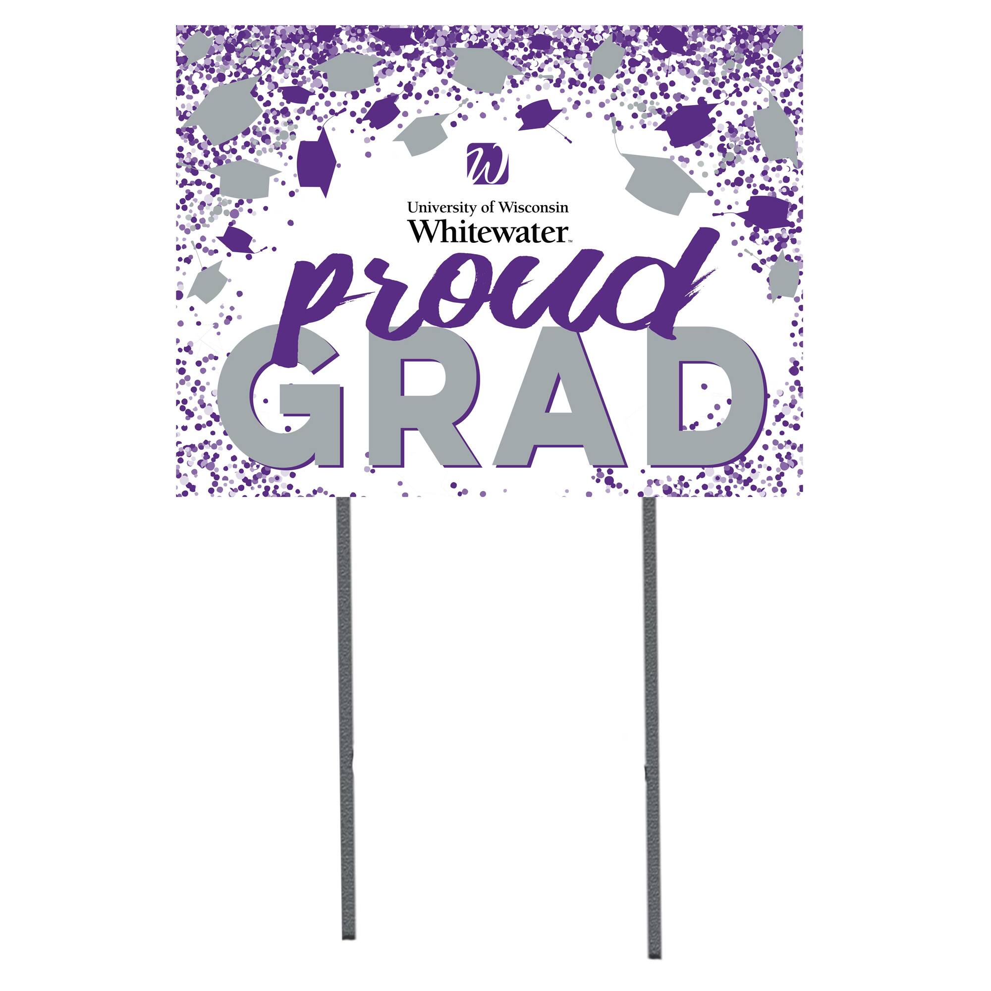 Wisconsin-Whitewater Warhawks 18'' x 24'' Grad Yard Sign