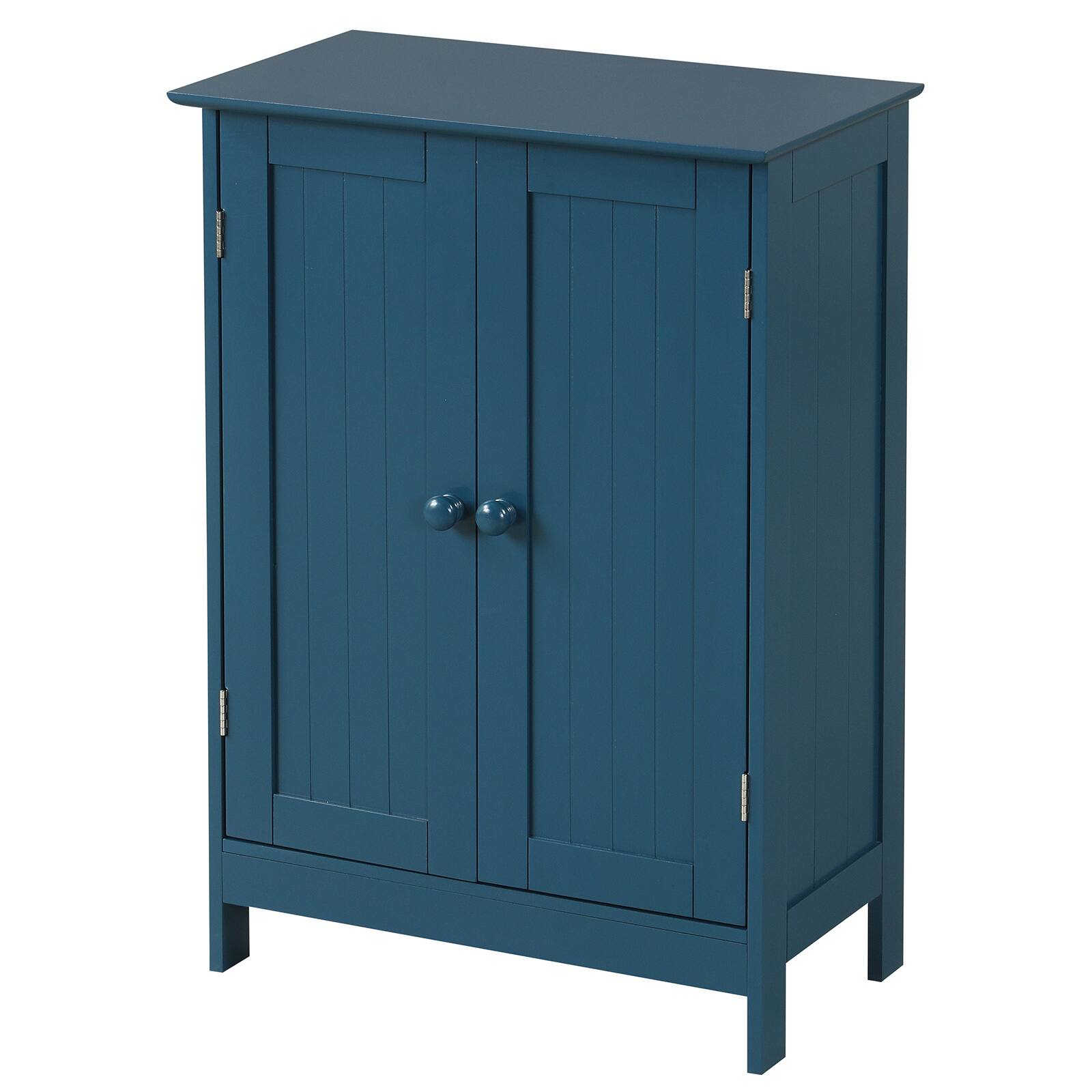 Alt View 1. Costway - Costway Bathroom Cabinet, Wooden Storage Cabinet with 2 Doors & 3-Level Adjustable Shelf - Prussian Blue.