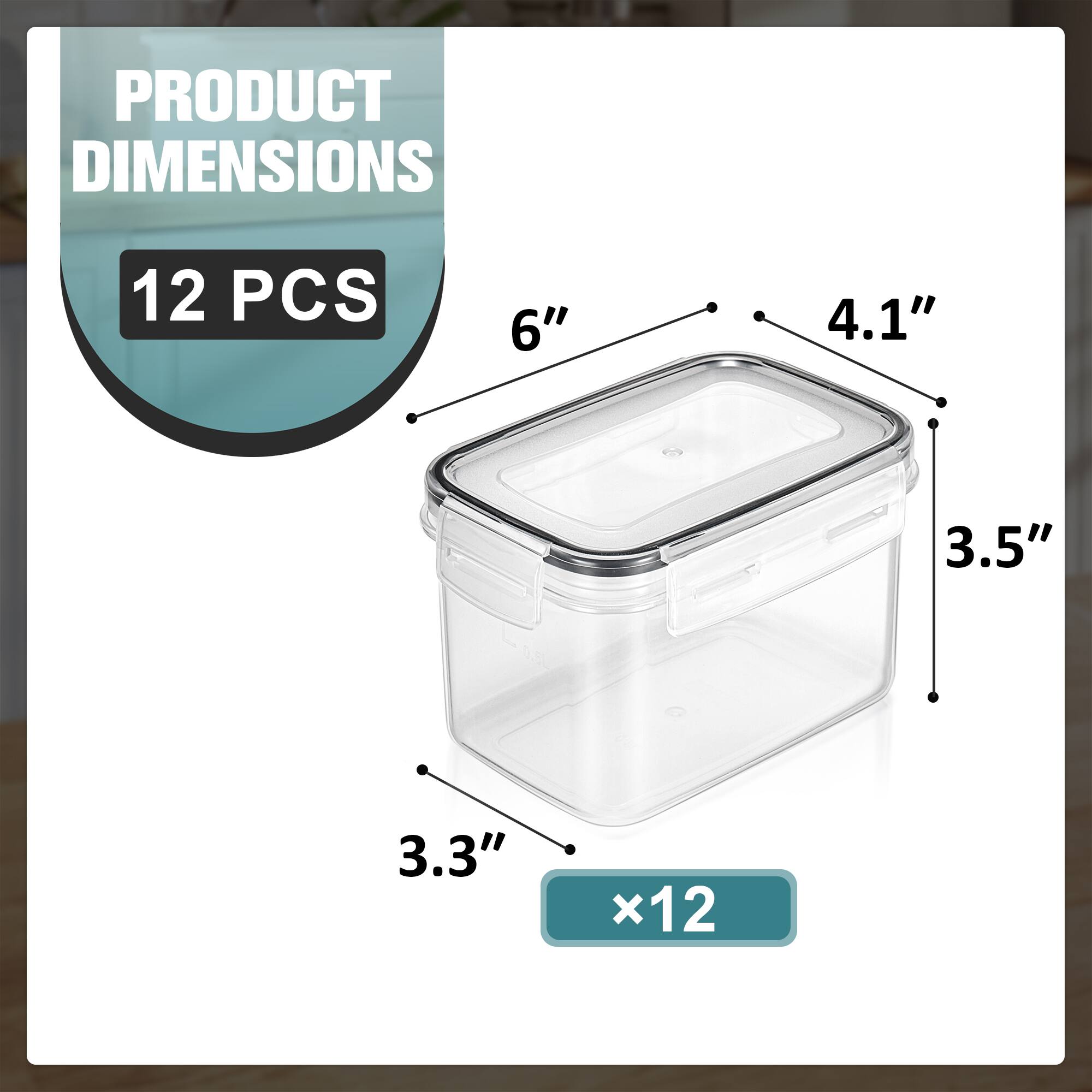 PRODUCT DIMENSIONS  
12 PCS  
6" x 4.1" x 3.5" x 3.3"  
x12