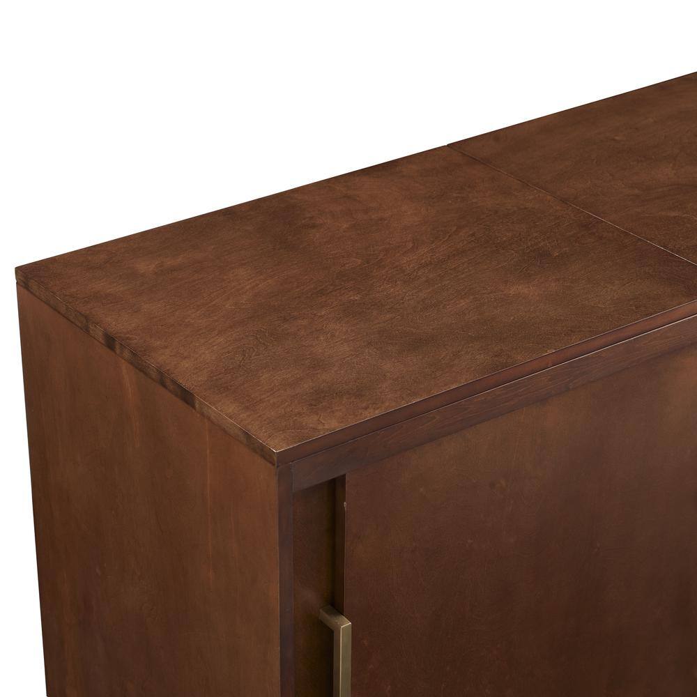 Alt View 9. Crosley Furniture - Everett Large Record Player Cabinet With Vinyl Storage - Mahogany.