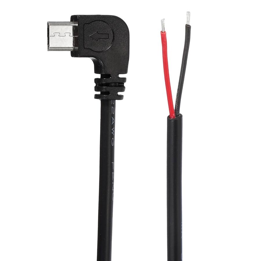 Unique Bargains 0.3M Right Angle Micro USB Male to 2 Pin Pigtail, 22AWG ...