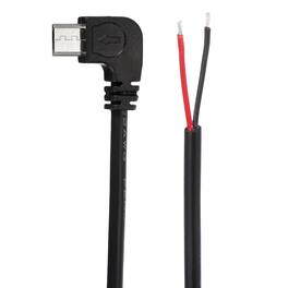 Unique Bargains - 0.3M Right Angle Micro USB Male to 2-Pin Pigtail, 22AWG 12V 3A, for DIY Keyboard Repair, 2pcs - Black