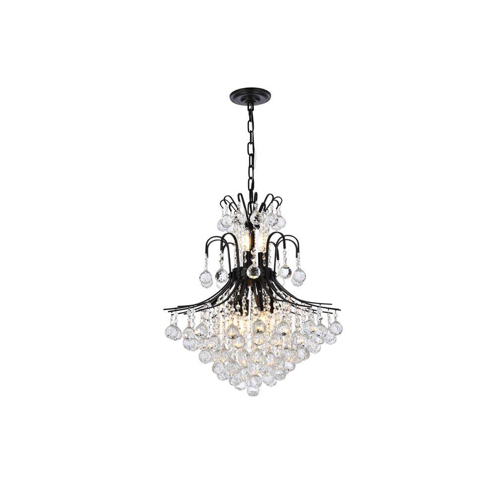 Alt View 4. Elegant Lighting - Toureg 22 inch black chandelier - Black And Clear.