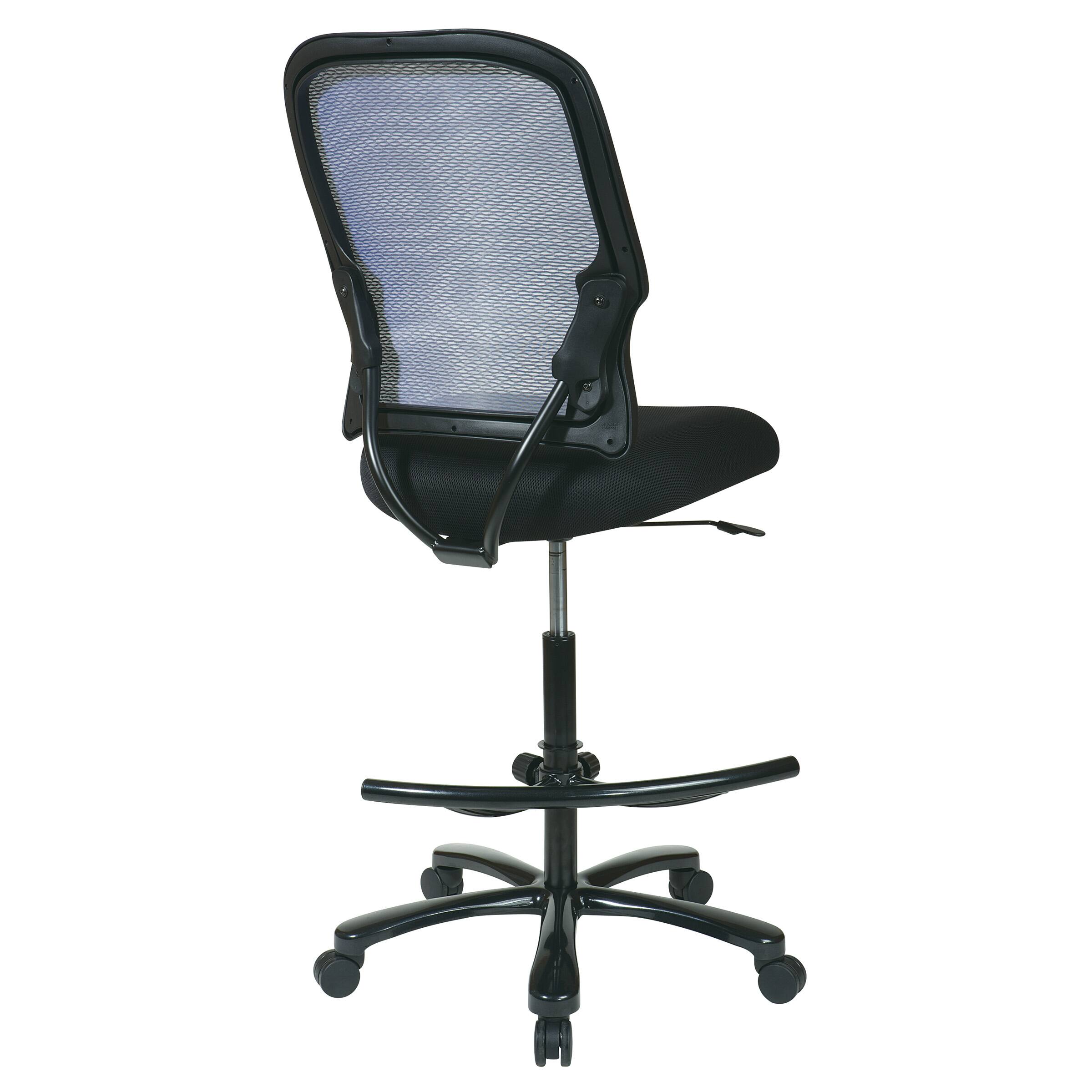 Back. Office Star Products - Big Man's AirGrid® Drafting Chair - Black.