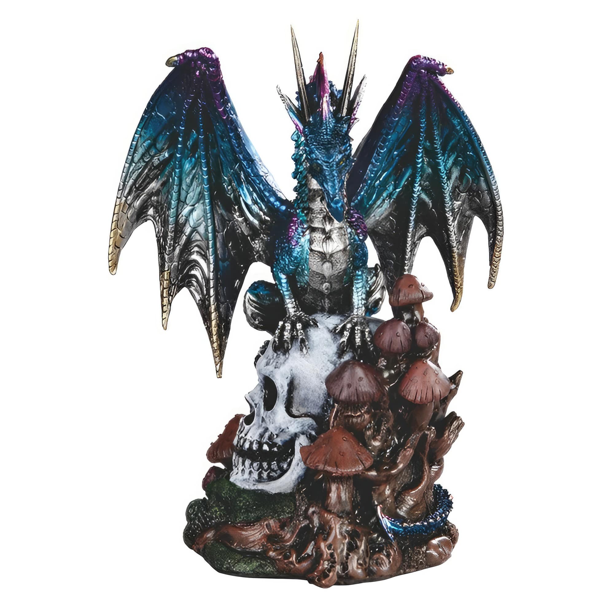 FC Design - 8.25"H Dragon on Skull Figurine Statue Office/Computer Desk Tabletop Medieval Gaming Home Decor Gift - Multi-Color