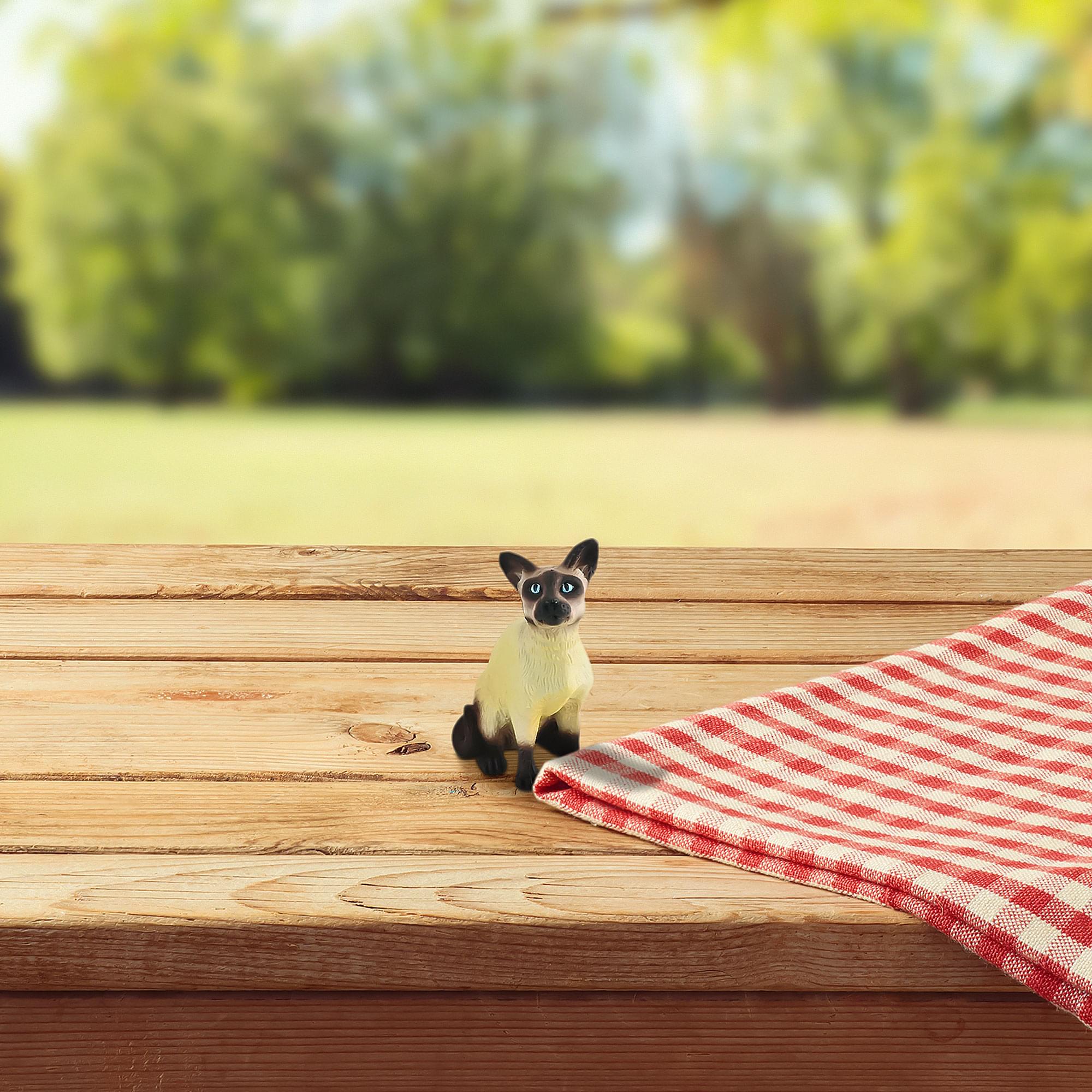 Alt View 10. Breyer - CollectA Cats & Dogs Collection Miniature Figure | Siamese Cat - Black.