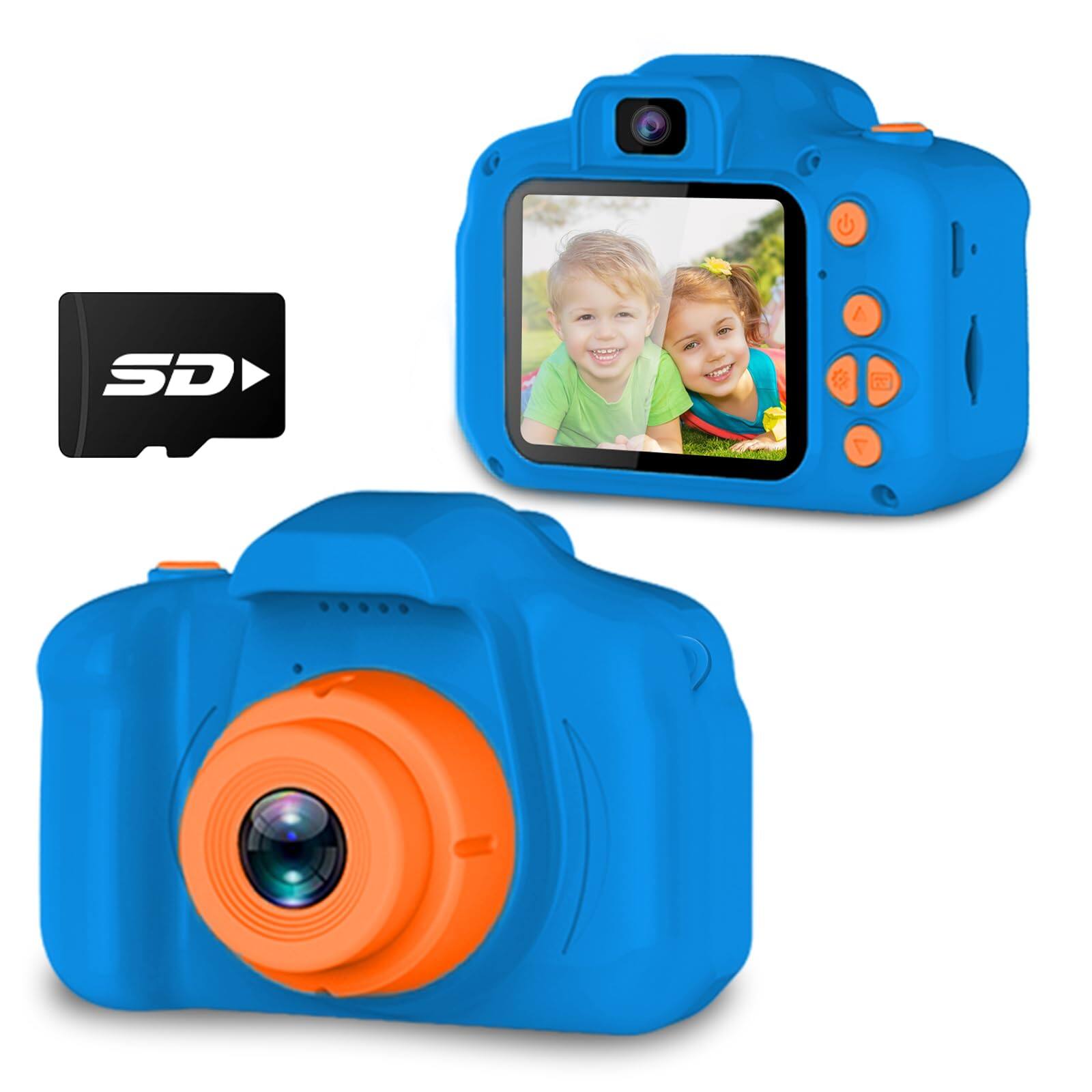 Front. PRIMEPLUS - Upgraded Kids Selfie Camera, 8MP HD 1080P Video Camera, Dual Lens, Shockproof Christmas Gift for 3-10.
