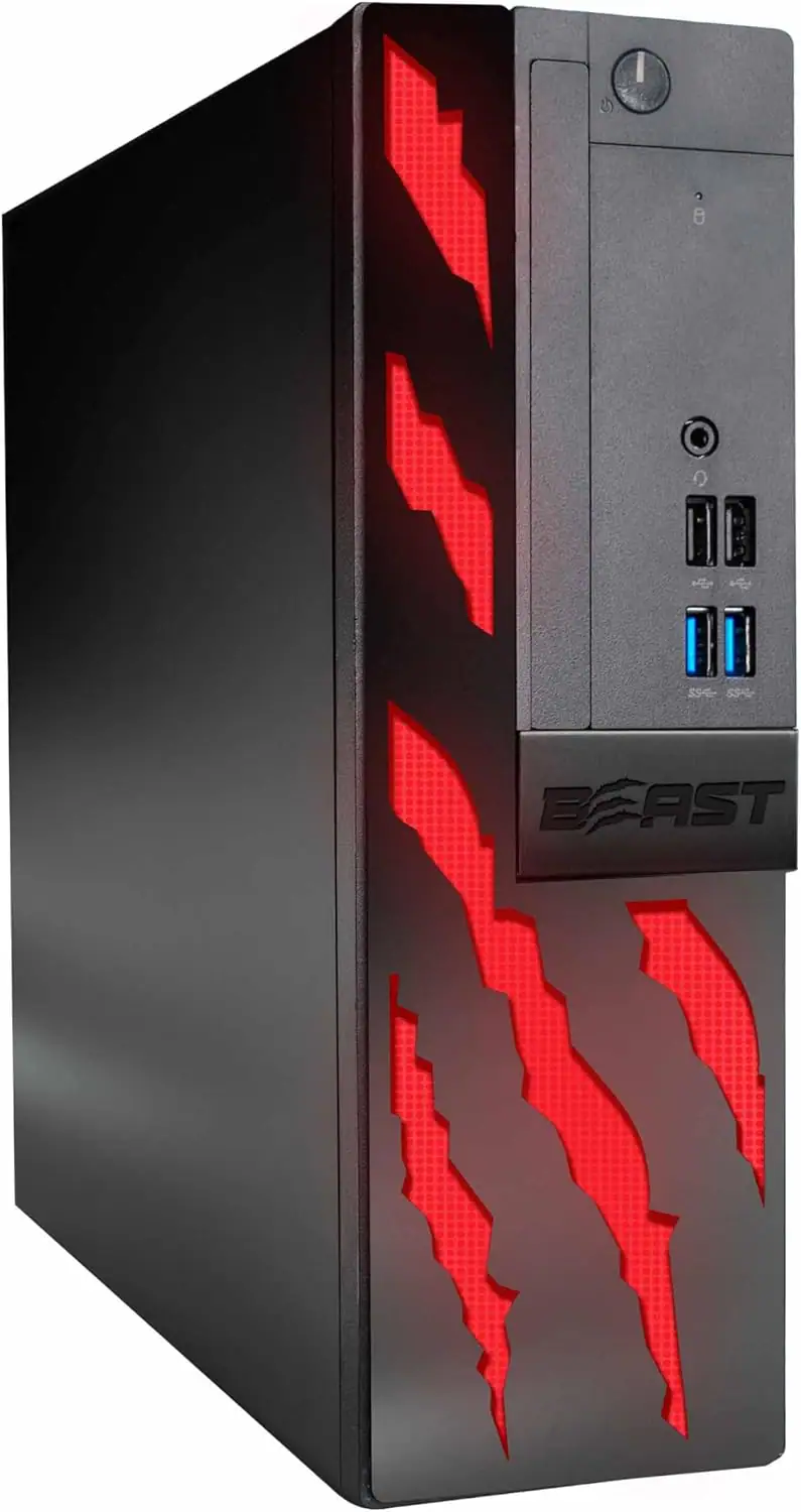 Front. Blair Tech - Beast RGB Gaming PC Computer, Intel Core i5, Radeon RX 550 Graphics, 16GB RAM, 512GB SSD, WiFi, Win 11, 1080p PC Gaming - Black.
